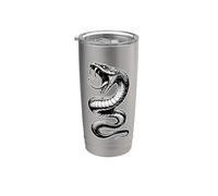 Serpent Serpent Coil Cobra Venom Blackwork Gobelet isotherme en acier inoxydable double paroi