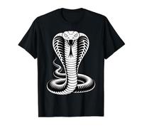 Serpent Serpent venimeux Cobra enroulé Noir et Blanc T-Shirt Graphique avec Valeur