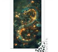 Serpent Set De 1000 Pièces Papier Recyclé Glowing Serpent Puzzle Adulte Facile À Ranger Casse-tête Engageant Heures Divertissement Activité Lien Familial 52x38cm/1000pcs
