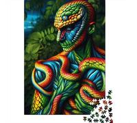 Serpent Set De 1000 Pièces Papier Recyclé Rainbow Serpent Puzzle Adulte Facile À Ranger Loisirs À La Maison Casse-tête Engageant Activité Lien Familial 70x50cm/1000pcs