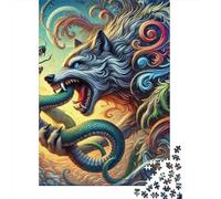 Serpent Set De 1000 Pièces Papier Recyclé Wolf Head Serpent Puzzle Adulte Facile Ranger Loisirs Maison Casse-tête Engageant Heures Divertissement 38x26cm/1000pcs