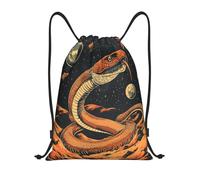 Serpent Spatial Vibrant, Paysage Désertique Cosmique Unisexe Sac À Cordon Réglable Sac À Dos À Cordon Pliable Sacs De Sport Pour Yoga Vacances Voyage