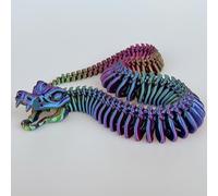 Serpent squelette imprimé 3D, 55,9 cm, jouet serpent articulé flexible, cadeau d'anniversaire, cadeau de fête d'Halloween, cadeau de Noël, soulagement de l'anxiété, décoration de bureau (holographique