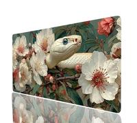 Serpent Tapis de Souris Fleur Imperméable Tapis de Souris XXL 60x30x0.3cm, Gaming Mouse Pad Améliorer la Précision et la Vitesse, Mouse Pad pour Bureau Gamer Clavier sans Fil Pc Portable Model-8139