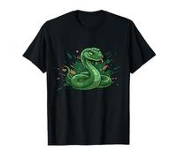 Serpent venimeux de Dessin animé Serpent Vert Souriant T-Shirt