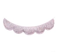 Serpentin à franges double couche pour mariage, anniversaire, fête avec 1,8 m de long et attaches sécurisées en corde (argenté)