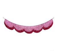 Serpentin à franges superposées pour décoration de fête d'anniversaire de mariage avec design élégant en éventail et cordes de suspension faciles à installer (rouge)