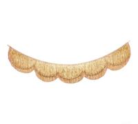 Serpentin à franges superposées pour décoration de fête d'anniversaire de mariage avec design élégant en éventail et cordes de suspension faciles à installer (doré)