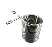 Serpentin de refroidissement de 20 m de long, refroidisseur de moût à double couche, en acier inoxydable 304 de qualité alimentaire, avec connecteurs 3/8" et 1/2". Utilisation multifonctionnelle