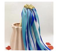 Serpentin Mariage Bâtons de banderoles de mariage, 50 pièces, baguette de ruban tourbillonnant avec cloches, décoration de mariage sur pelouse, accessoires de fête de joyeux anniversaire(Blue)