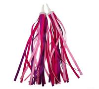 Serpentins colorés pour guidon de vélo et scooter, glands en plastique amusants avec installation facile, décoration légère pour draisienne, violet, rose, noir, vert (rose)