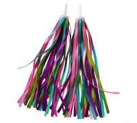 Serpentins colorés pour guidon de vélo pour enfants - Accessoires de cyclisme pour filles et garçons - Pompons venteux en plastique pour enfants - Pour trottinette et draisienne (jaune rose)