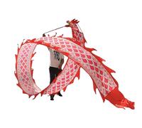 Serpentins de Danse imprimés Dragon, Ruban Flottant pour Exercices de tête de Dragon, Ruban de Danse du Dragon pour Sports Chinois, équipement de Fitness en Plein air(Red,10m/32.8ft)