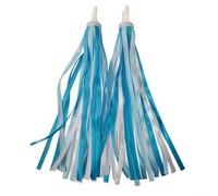 Serpentins de guidon de vélo pour enfants et scooters, pompons en plastique souple qui ajoutent du plaisir visuel et sont bleus