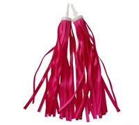 Serpentins de guidon de vélo pour enfants, franges colorées avec pompons pour trottinette et draisienne, décorations amusantes en plastique (rouge)