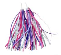 Serpentins de guidon de vélo pour enfants - Pompons en plastique élastique souple conçus pour améliorer le plaisir de conduite et faciles à installer et à enlever (violet rose)