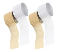 Serpentins en Papier Crépon Décoratifs 4 Rouleaux Argenté Or