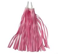 Serpentins pour guidon de vélo et scooter pour enfants avec pompons en plastique élastique et amovible, convient pour les draisiennes et diverses tailles de guidon pour enfants (rose)