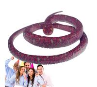 Serpents en caoutchouc réalistes pour éloigner les oiseaux, jouet serpent | Blague de serpent pour éloigner les oiseaux. Jouet de farce pratique pour tête ronde du serpent rouge
