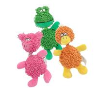 Serpillère à mâcher en corde de coton durable pour chien avec couineur pour le nettoyage des dents et le jeu interactif coloré pour chiens de petite race, soulagement de la dentition amusant pour
