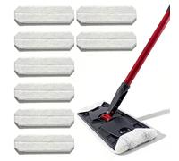 Serpillère de Rechange, Balai Serpillere 8 Pièces, Lingettes en Microfibre pour Sol, Housses de Balai Lavables pour Vileda et O-Cedar H2PrO, pour Tous Les Sols, Blanc