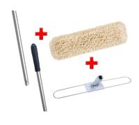 Serpillere - Lavette - Tete Balai Espagnol - Ensemble de plancher Vileda + Vadrouille en coton 60cm + Manche + Barre 145cm Vileda