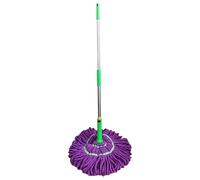 Serpillère Rotative Facile À Essorer, Serpillière Essorage Facile avec Manche Long De 115 cm, Poignée en Acier Inoxydable Auto-torsadée, Balai Nettoyeur De Sol pour Bois Dur, Carrelage, Marbre