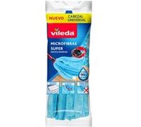 Vileda 167433 Serpillère en microfibre avec bandes et tête universelle, Bleu, Talla unica