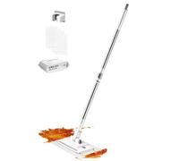 Serpillères À Clips pour Le Nettoyage des Sols, Mécanisme De Tampons De Net | Vadrouille plate polyvalente, humide et sèche, sans contact, sans lavage, mains libres, pour la cuisine, le linge, la maison,