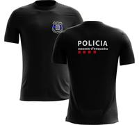 SERPOLICIA T-shirt des Mossos d'Esquadra. Police Catalogne. Police régionale. Police espagnole. Mozos de Esquadra. Police d'opposition. Police nationale., Noir , Taille Unique
