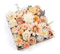 Serra Flora Lot de 32 Roses artificielles en Soie mélangée de Pivoine, Marguerite, Hortensia, Fleurs artificielles pour Bouquets de Mariage, centres de Table, Arrangements de fête, fête prénuptiale,