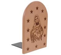 Serrage-livres en Bois Massif Statue Religieuse Mère de Dieu Forme Arche | Sculpture Bois Solide Sculptée Main, Serrage-livres Antidérapants Robustes pour Étagères et Bureaux