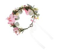 Serrage-tête à Fleurs Rose en Polyester, Couronne Bohème | Léger et Réutilisable, Style Féerique et Princesse, pour Mariages, Séances Photo et Cortèges