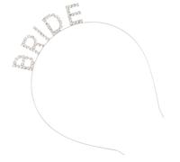Serrage-tête Bride en Cristal, Alliage, 1 Pièce pour Mariée | Lettre Décorative Chic, Maintien Sûr, Style Élégant, pour Soirées, Anniversaires et Séances Photo