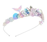 Serrage-tête de Sirène Scintillante en Métal pour Filles | Accessoire Coiffure Cosplay et Séance Photo, Décor Coquillage Brillant, Léger, Tient Bien sans Glisser