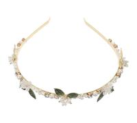 Serrage-tête Fleuri en Perles, Métal, Style Coréen Élégant pour Femme | Maintien Sûr et Léger, Usage Polyvalent, Sortie et Diverses Occasions, Structure Simple, Aspect