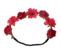 Serrage-tête Fleurs Rose Rouge en Tissu, Coiffe de Fleur