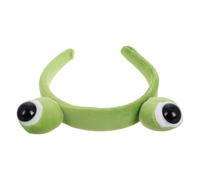 Serrage-tête Grenouille à Grands Yeux en Peluche et Plastique, Vert | Bandeau Mignon et Ludique, Style Cartoon Kawaii, pour Visage, Masque de Soin, Soirée Club