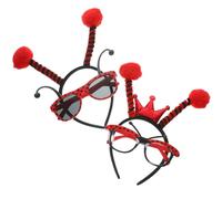 Serrage Tete Lunette Ladybug Déguisement Accessoires Rouge Plastique | Set Léger, Surface Lisse, Usage Casual Wear et Christmas Party, Style Délicat Créatif Adorable