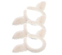 Serrage-tête Oreilles de Mouton en Peluche Beige Lot de 3 | Style Cartoon, Oreilles et Cornes de Petit Agneau, pour Fêtes Costumées et Halloween