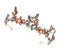 Serrage-tête Orné de Perles Style Coréen, Couronne Élégante en Alliage | Boucles aux Extrémités, Anneaux Fixes, Tenue Confortable, Éclat Photogénique pour Mariages et Portraits