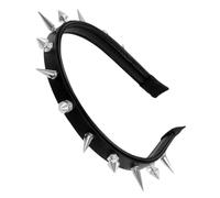 Serrage-tête Punk Gothique à Pointes 3d pour Femmes, Noir Baroque | Alliage de Zinc, Cuir Pu et Ccb, Maintien Sûr, Léger, pour Concert Rock et Fête Halloween