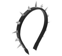 Serrage-tête Punk Noir à Pointes 3d, Style Gothique et Baroque | Alliage de Zinc, Cuir Pu et Ccb, Accents Argentés, Usage Concert Rock et Cosplay, pour Femmes