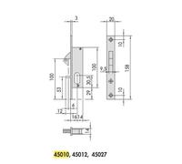 Cisa - Coffre monopoint 45010.16.0.00 - Crochet lardé 16 mm axe 13 mm profil ovale - Sans cylindre