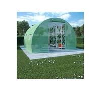 Serre 300x300x200 cm Vert Acier Galvanisé Serre de Jardin Abris Légumes 45534