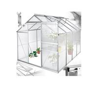 Serre de jardin - TECTAKE - Serre d'extérieur en polycarbonate surface 7,7 m³ porte coulissante 185 x 250 x 195 cm sans fondation