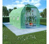 vidaXL Serre de jardin (tente) 48164 – 6,86 m², vert, tissu PE