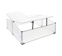 Wiltec Serre de Jardin Double - 100x120x40 cm - en Aluminium - 3 Battants Toit ouvrable et blocable - Résistant intempéries et Rayons UV - Abri Plantes extérieur pour Potager, Horticulture, Jardinage