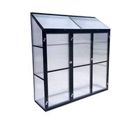 Serre à tomates - Armoire d'élevage - Serre pour plantes - En aluminium - Petite serre d'appoint - Avec paroi arrière - 180 x 55 x 190 cm - Noir