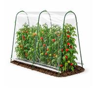 Serre à tomates avec bâche TERRE JARDIN translucide et vert 200 x 120 x 182 cm - structure acier et polypropylène